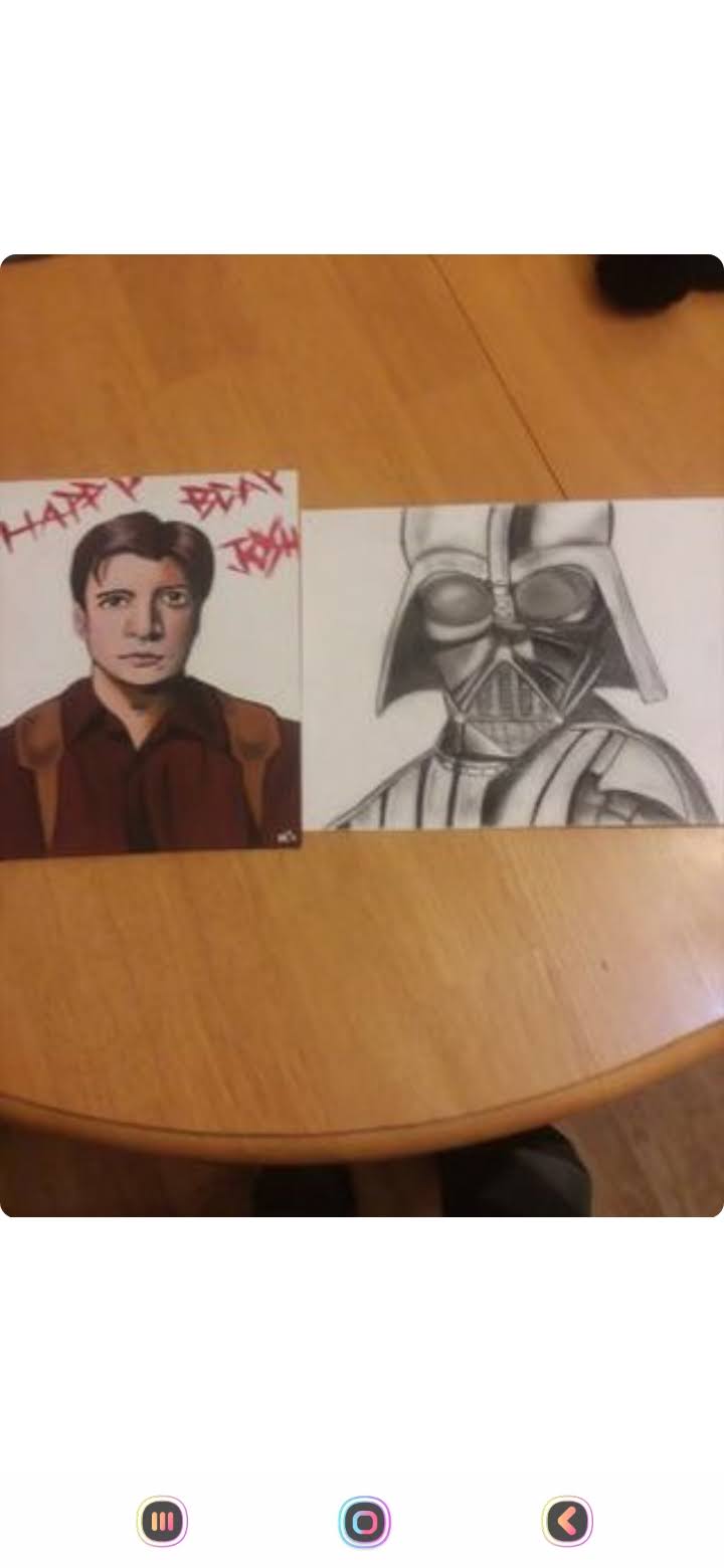 Mal & Vader — Colored pencil & graphite by Hannah Joy Smith, 2020